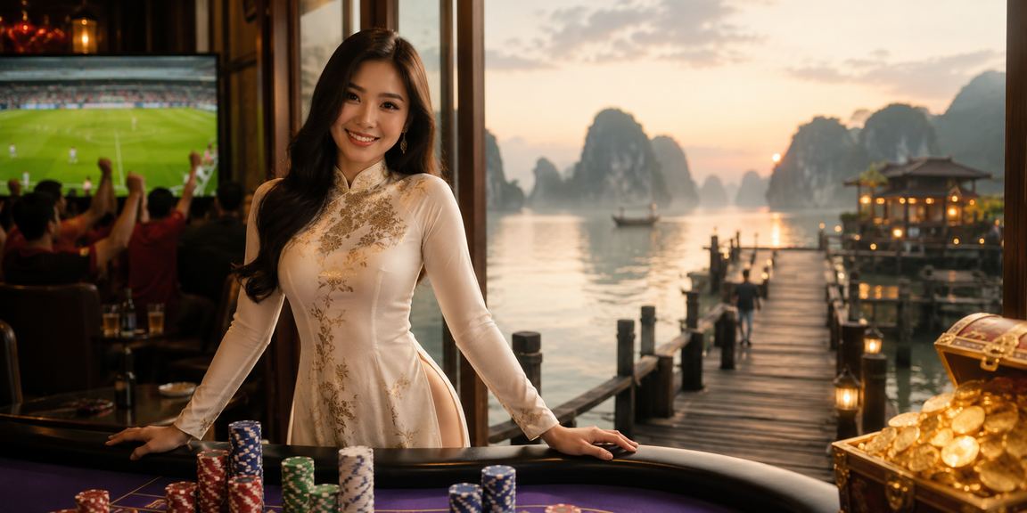 Người dùng Việt Nam xem thông tin khuyến mãi và voucher nạp tiền trên thiết bị di động tại Hạ Long
